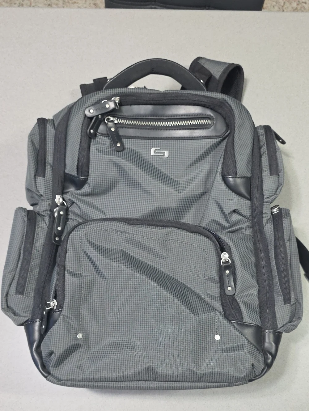 Men's Gray Business Backpack - Laptop Computer